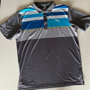 Grey Puma Mens Golf Shirt Large